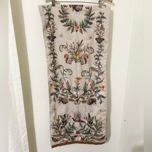 Beaded Floral Forest Animal Table Runner Table Cloth